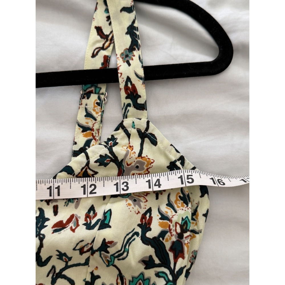 Raga Deema Midi Dress Green Floral Block Print Smocked Back V-Neck Boho - Picture 6 of 8